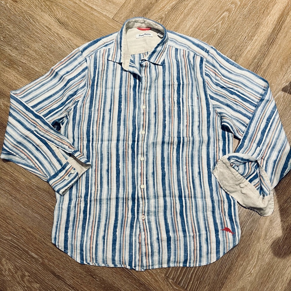 FUN Watercolor Tommy Bahama Linen Button-Down